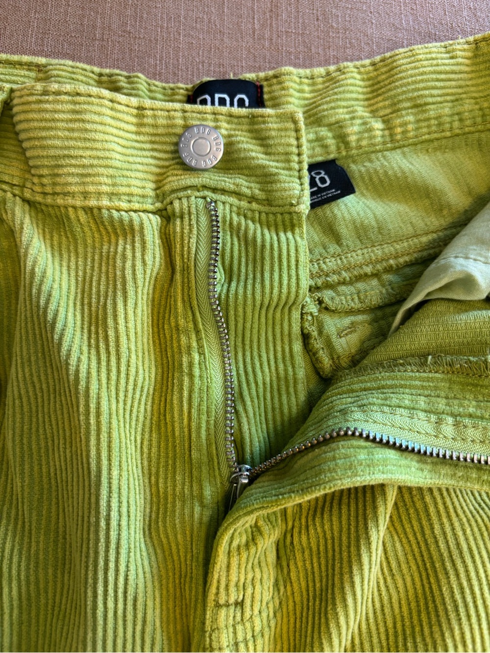 Urban Outfitters | BDG Corduroy Cutoff Carpenter Shorts | Olive - Picture 9 of 12